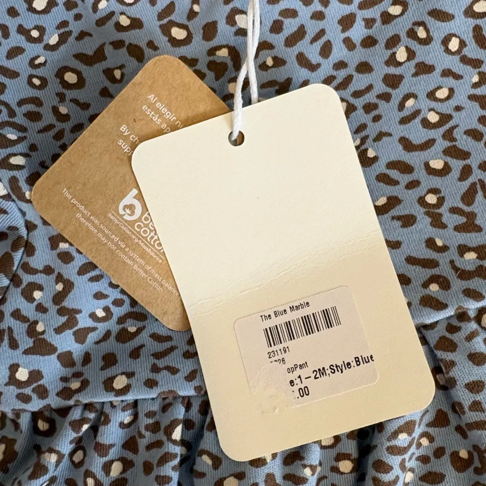 NEW Mayoral Blue Leopard Baby Matching Outfit Dress Pants